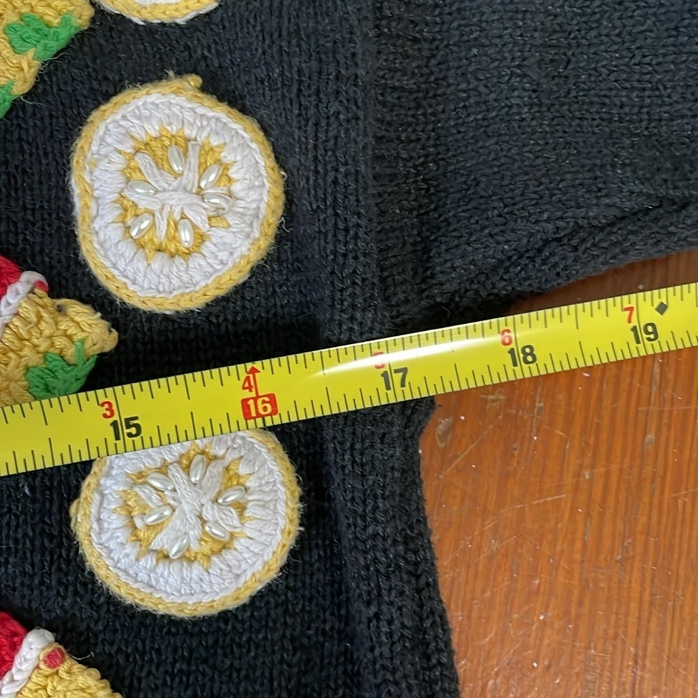 Marisa Christina Kids Cotton Fruit Beaded Appliqué‎ Black Sweater size Medium - Picture 8 of 8